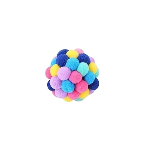 XJPXFQ 3 STÜCKE Katzenspielzeug Katze Plüschball Spielzeug Haustier Elastischer Glockenball Selbst Hallo Ball Spielen Katze Bunter Ball Katzenspielzeug Interaktiv(Large Size 1 pcs) von XJPXFQ