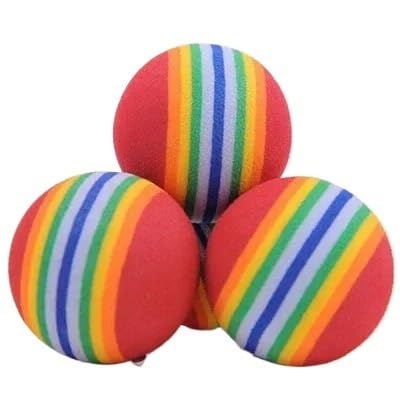 XJPXFQ 5 stücke Bunte Haustier Katze Kätzchen Weichen Schaum Regenbogen Spielbälle Aktivität Spielzeug Katze Spielzeug Interaktive Katzen Zu Chase Übung(63mm) von XJPXFQ