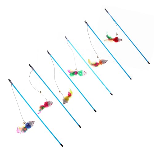 XJPXFQ Angelrute Federmaus Katze elastisches Seil Spielzeug mit Glocke, die Geräusche Macht, um die Katze zu necken Federmaus agiles Bewegen XJPXFQ Angelrute Federmaus Katze elastisches Seil Spielzeug mit Glocke, die Geräusche Macht, um die Katze zu necken Federmaus agiles Bewegen von XJPXFQ