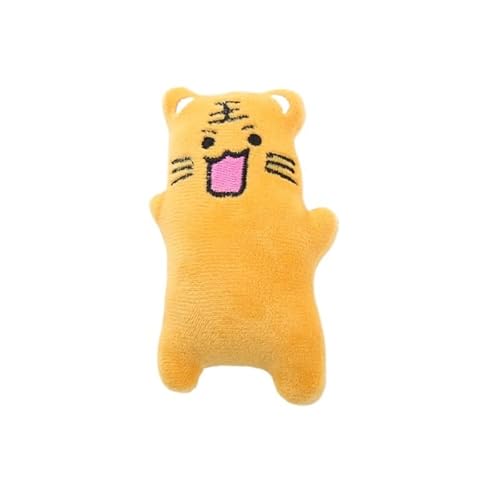 XJPXFQ Heimtierbedarf Kaninchen Bär Robbe Tiger geformt mit Katzenminze Plüschspielzeug Selbstentspannendes Katzenspielzeug Katzenspielzeug for Hauskatzen(Tiger) von XJPXFQ