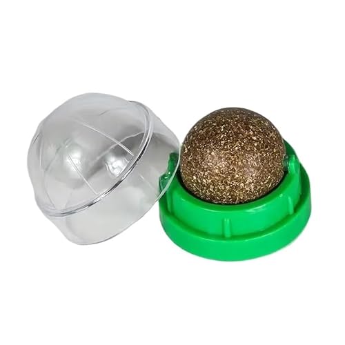 XJPXFQ Katzenminze-Wand-Stick-on-Ball-Spielzeug-Kratz-Leckerlis Gesunde natürliche entfernt Bälle, um die Verdauung zu fördern Katzengras-Snack(Green Round) von XJPXFQ