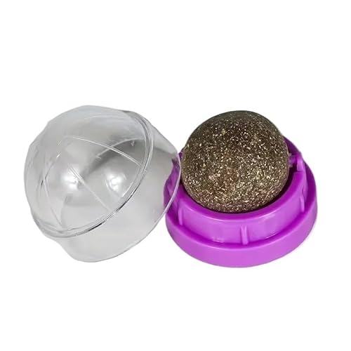 XJPXFQ Katzenminze-Wand-Stick-on-Ball-Spielzeug-Kratz-Leckerlis Gesunde natürliche entfernt Bälle, um die Verdauung zu fördern Katzengras-Snack(Purple Round) von XJPXFQ