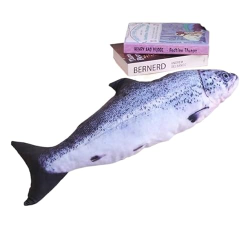 XJPXFQ Katzenspielzeug, Training, Unterhaltung, Fisch, Plüsch, Kissen, Simulation, Fisch, Katze, Katzenminze, interaktives Kauspielzeug, Heimtierbedarf(Salmon) von XJPXFQ