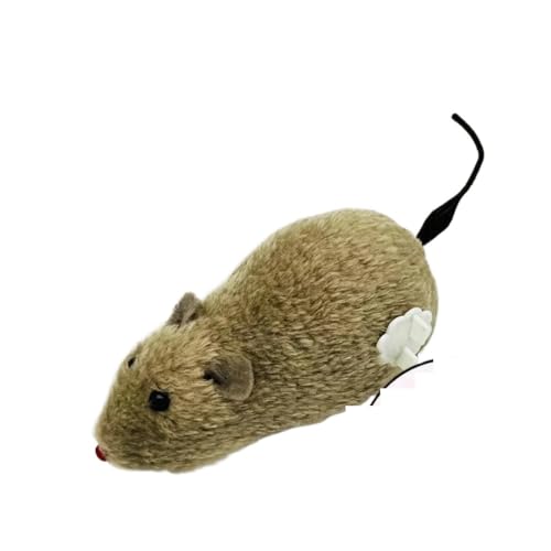 XJPXFQ Katzenspielzeug, Uhrwerk-Simulationsmaus, Keine Batterien, Training for Katzen im Innenbereich, interaktives Plüschspielzeug, bewegliche Haustierratte(Gray Mouse) von XJPXFQ