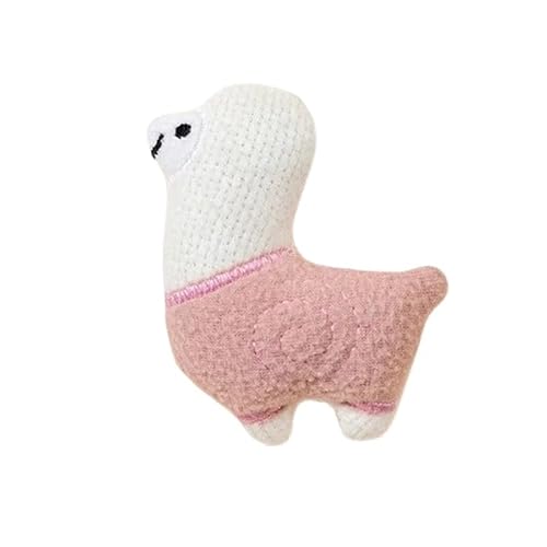 XJPXFQ Katzenspielzeug mit Katzenminze, Plüsch-Katzenspielzeug for Kätzchen, Zähneknirschen, Daumenkissen, Kauspielzeug, Krallen, Daumenbeißer, Haustierzubehör(Alpaca pink) von XJPXFQ