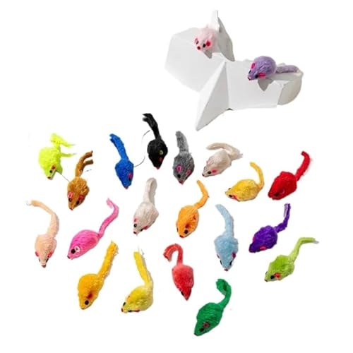 XJPXFQ Lustiges Plüsch-Katzenspielzeug, weiches, solides, interaktives Mausspielzeug for lustige Kätzchen, Haustierkatzen, die Kratztrainingsspiele Spielen(27,2 PCS) von XJPXFQ
