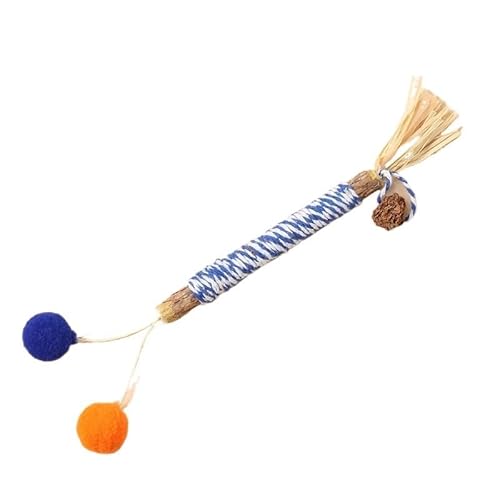 XJPXFQ Natürliches Haustier Katze Holz Polygonum Stick Katze Kätzchen Zahnreinigung Sisal Plüsch Ball Feder Kauen Lustiges Haustier Zubehör Spielzeug(5) von XJPXFQ