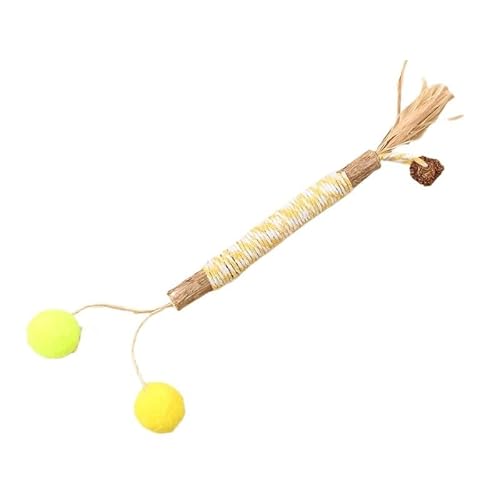 XJPXFQ Natürliches Haustier Katze Holz Polygonum Stick Katze Kätzchen Zahnreinigung Sisal Plüsch Ball Feder Kauen Lustiges Haustier Zubehör Spielzeug(7) von XJPXFQ