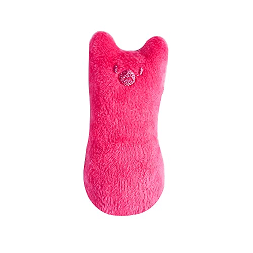 XJPXFQ Zähneknirschen Katzenminze Spielzeug Lustiges interaktives Plüsch Katzenspielzeug Haustier Kätzchen Kauen Stimmspielzeug Krallen Daumen Beißen Katze Minze(Samll pink) von XJPXFQ