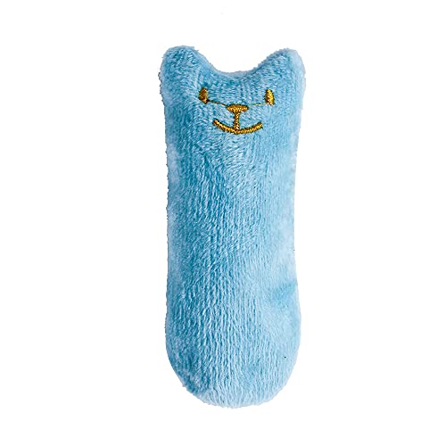 XJPXFQ Zähneknirschen Katzenminze Spielzeug Lustiges interaktives Plüsch Katzenspielzeug Haustier Kätzchen Kauen Stimmspielzeug Krallen Daumen Beißen Katze Minze(Small Blue) von XJPXFQ