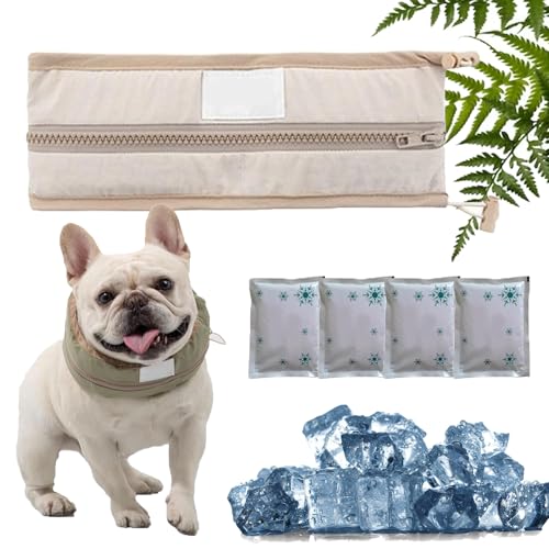 Petzymart Cool Loop, Petzymart Coolloop for Dogs, Refreshing Cooling Collar for Dogs, Essentials for Dogs to Go Out in Summer (Beige,L) von XJQ