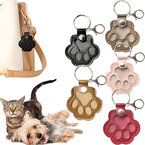SchlüSselanhäNger Aus Leder Zur Erinnerung An Ihr Haustier, SchlüSselanhäNger füR Tierhaare, Pfotenform Hunde Katze Hair Memorial Aufbewahrungsbox, füR Handytasche, Damen, MäDchen, Herren (5pcs-a) SchlüSselanhäNger Aus Leder Zur Erinnerung An Ihr Haustier, SchlüSselanhäNger füR Tierhaare, Pfotenform Hunde Katze Hair Memorial Aufbewahrungsbox, füR Handytasche, Damen, MäDchen, Herren (5pcs-a) von XJQ
