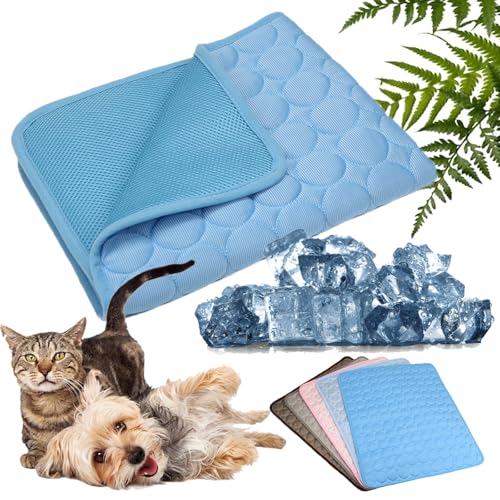XJQ Emmalove KüHlmatte für Den Sommer, Nordseepfote KüHlmatte Hund, SelbstküHlende Hundematte, HundeküHlmatte füR Hund & Katze (Blau,L-70X55) von XJQ