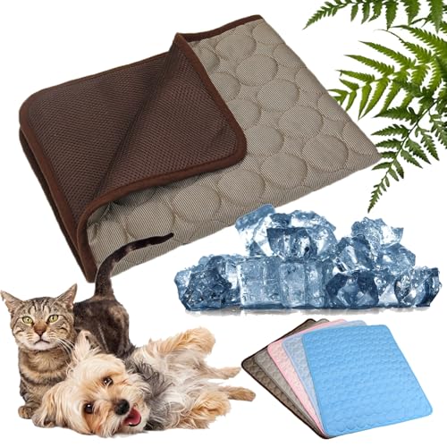 XJQ Emmalove KüHlmatte für Den Sommer, Nordseepfote KüHlmatte Hund, SelbstküHlende Hundematte, HundeküHlmatte füR Hund & Katze (Braun,L-70X55) von XJQ