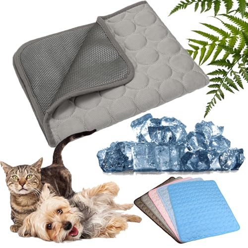XJQ Emmalove KüHlmatte für Den Sommer, Nordseepfote KüHlmatte Hund, SelbstküHlende Hundematte, HundeküHlmatte füR Hund & Katze (Grau,XS-40X30) von XJQ