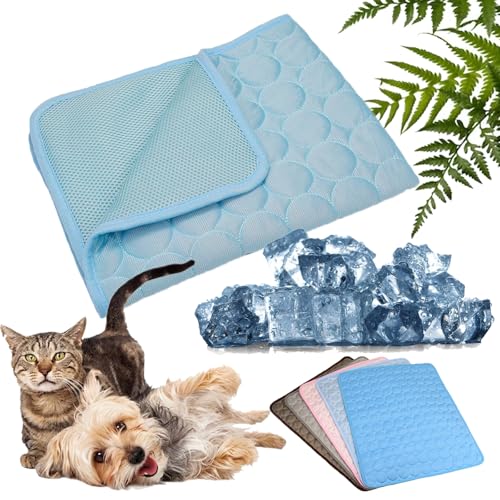 XJQ Emmalove KüHlmatte für Den Sommer, Nordseepfote KüHlmatte Hund, SelbstküHlende Hundematte, HundeküHlmatte füR Hund & Katze (Hellgrau,L-70X55) von XJQ