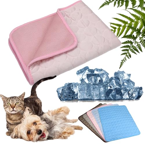 XJQ Emmalove KüHlmatte für Den Sommer, Nordseepfote KüHlmatte Hund, SelbstküHlende Hundematte, HundeküHlmatte füR Hund & Katze (Rosa,L-70X55) von XJQ