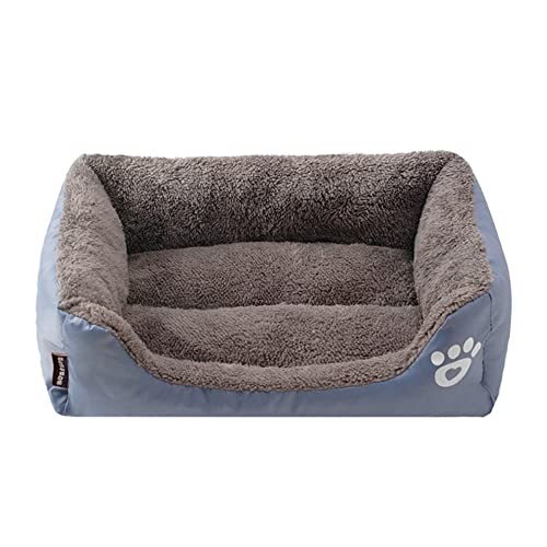 XJST Hundebett für große, mittelgroße und kleine Hunde, Plüsch-Überwurf-Decken, flauschige Schlafmatte, rutschfest, warmes Haustier-Sofa-Bettkissen, geeignet für Haushaltstiere, Grau, M von XJST