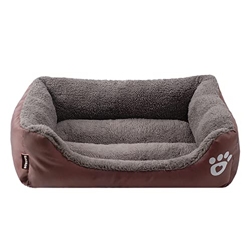 XJST Hundebett für große, mittelgroße und kleine Hunde, Plüsch-Überwurf-Decken, flauschige Schlafmatte, rutschfest, warmes Haustier-Sofa-Bettkissen, geeignet für Haushaltstiere, Kaffee, M von XJST