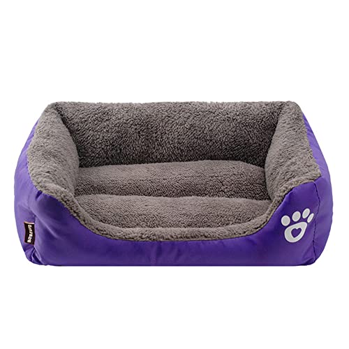 XJST Hundebett für große, mittelgroße und kleine Hunde, Plüsch-Überwurf-Decken, flauschige Schlafmatte, rutschfest, warmes Haustier-Sofa-Bettkissen, geeignet für Haushaltstiere, Lila, L von XJST