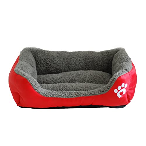 XJST Hundebett für große, mittelgroße und kleine Hunde, Plüsch-Überwurf-Decken, flauschige Schlafmatte, rutschfest, warmes Haustier-Sofa-Bettkissen, geeignet für Haushaltstiere, Scharlachrot, Größe M von XJST