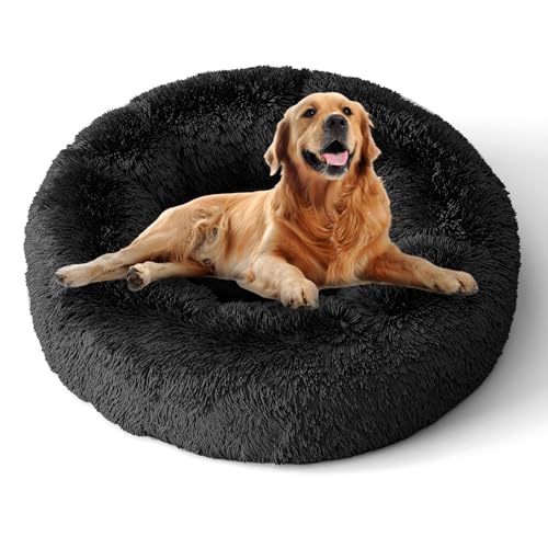 XKISS hundebett flauschig [mit waschbarem Bezug] original-[M，80cm，Dunkelgrau] Hundebett Fluffy,Flauschiges Hundebett für große,mittelgroße & kleine Hunden, hundebett waschbar,hundekörbchen.…… von XKISS