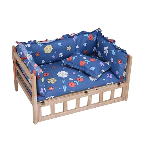 XLJLKJDS Hundebett Hölzerne Haustier-Hundebetten, erhöhtes, abnehmbares Holzgestell, Haustierbett, Katzensofa mit waschbarer Matratze, geeignet für alle Jahreszeiten Hundehütte XLJLKJDS Hundebett Hölzerne Haustier-Hundebetten, erhöhtes, abnehmbares Holzgestell, Haustierbett, Katzensofa mit waschbarer Matratze, geeignet für alle Jahreszeiten Hundehütte von XLJLKJDS