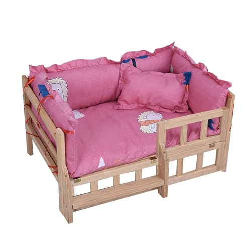 XLJLKJDS Hundebett Hundebett Erhöhtes Haustierbett aus Holz mit Treppe und weicher, waschbarer Matratze für den Einsatz in Vier Jahreszeiten Hundehütte XLJLKJDS Hundebett Hundebett Erhöhtes Haustierbett aus Holz mit Treppe und weicher, waschbarer Matratze für den Einsatz in Vier Jahreszeiten Hundehütte von XLJLKJDS