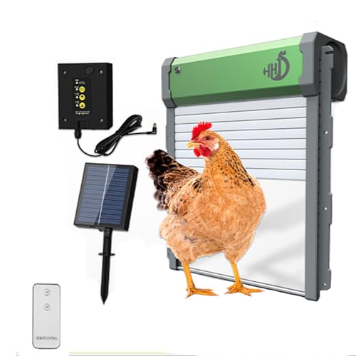 Automatische Hühnerklappe, Solar Elektrische Hühnerklappe mit Lichtsensor & Timer & Fernbedienung,Rolltor Hühnerklappe Automatische Hühnerstalltür,Intelligenter Einklemmschutz Automatische Hühnerklappe, Solar Elektrische Hühnerklappe mit Lichtsensor & Timer & Fernbedienung,Rolltor Hühnerklappe Automatische Hühnerstalltür,Intelligenter Einklemmschutz von XLSBZ