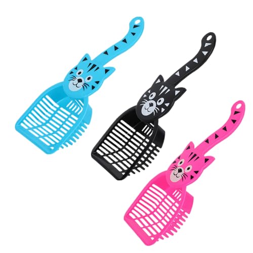 XMHBG 3-teiliges Katzenstreuschaufel-Set – langlebige tiefe Schaufel für Katzentoilette, Haustierkot-Reinigungswerkzeug (Blau, Rosa, Schwarz XMHBG 3-teiliges Katzenstreuschaufel-Set – langlebige tiefe Schaufel für Katzentoilette, Haustierkot-Reinigungswerkzeug (Blau, Rosa, Schwarz von XMHBG