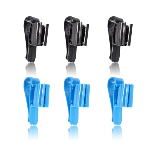 XMHBG Verstellbare Aquarium-Schlauchhalter-Clips – Aquarium-Wasserrohrschellen für 8 mm bis 16 mm Schläuche, sicherer Befestigungsclip für Luftpumpenschläuche und Filterrohre (schwarz und blau), 6 von XMHBG