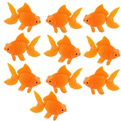 XMHF Aquarium Fisch Bowl Tank Künstliche schwimmende Kunststoff Orange Dekor Goldfisch Ornament Fisch Tank Dekoration 10 Stück von XMHF