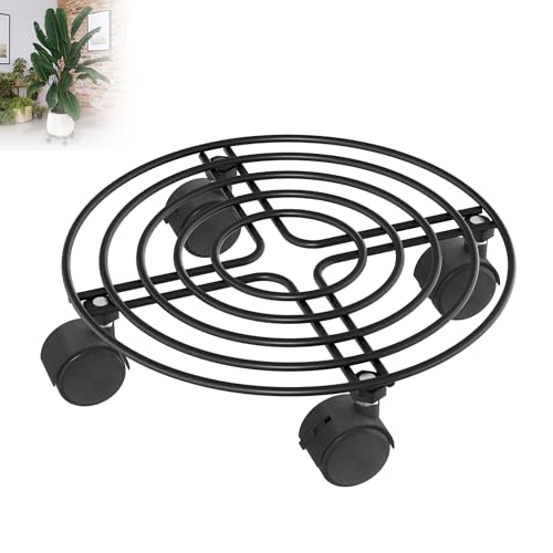 XMTECH 2 Stück Pflanzenroller Pflanzenrolle Metall, 30 cm Durchmesser Blumentopfuntersetzer mit Rollen, Blumenroller mit 4 Lenkrollen für Außenbereich Innenbereich Garten, Rund A XMTECH 2 Stück Pflanzenroller Pflanzenrolle Metall, 30 cm Durchmesser Blumentopfuntersetzer mit Rollen, Blumenroller mit 4 Lenkrollen für Außenbereich Innenbereich Garten, Rund A von XMTECH