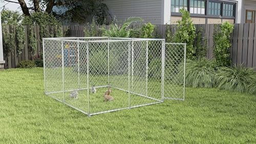 XMTECH Freilaufgehege für Kleintiere, Kaninchen & Hühner – Robuster Metall-Kleintierkäfig mit verzinktem Stahlrahmen, Raubtiersicher, Ideal für Garten & Hof, 250 x 200 x 150 cm von XMTECH