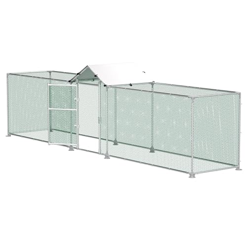 XMTECH Hühnerstall Hühnerhaus Dach Geflügelstall für Hühnerkäfig Geflügelstall Kleintiere, Verzinkter Stahlrahmen mit PE Dach (5 x 1 x 1,5 m) von XMTECH