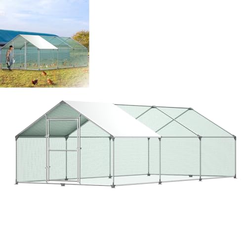 XMTECH Hühnerstall Hühnerhaus Dach Geflügelstall für Hühnerkäfig Geflügelstall Kleintiere, Verzinkter Stahlrahmen mit PE Dach - 3 x 6 x 2 m XMTECH Hühnerstall Hühnerhaus Dach Geflügelstall für Hühnerkäfig Geflügelstall Kleintiere, Verzinkter Stahlrahmen mit PE Dach - 3 x 6 x 2 m von XMTECH