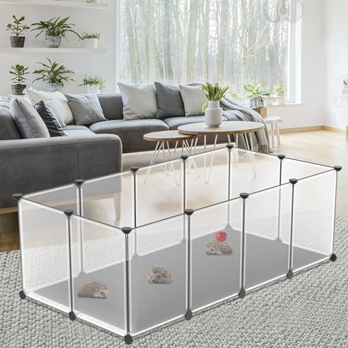 XMTECH Gehege für Kleintiere mit Bodenplatten 143x73x46 cm – Kleintiergehege, Freilaufgehege Kaninchen, Meerschweinchen Gehege & Käfig, robuster Kunststoff, Indoor & Outdoor von XMTECH