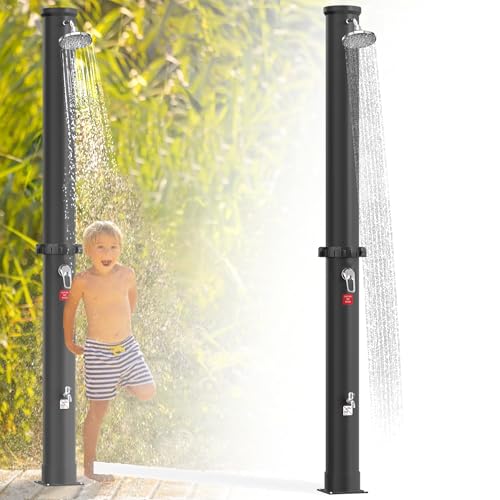 XMTECH Solardusche 40L, Solar Gartendusche, Pooldusche & Außendusche, mit Fußdusche, 360° Regenduschkopf, Mischbatterie, ohne Strom, 216 cm, Outdoor Dusche für Garten, Camping, Terrasse, Schwarz XMTECH Solardusche 40L, Solar Gartendusche, Pooldusche & Außendusche, mit Fußdusche, 360° Regenduschkopf, Mischbatterie, ohne Strom, 216 cm, Outdoor Dusche für Garten, Camping, Terrasse, Schwarz von XMTECH