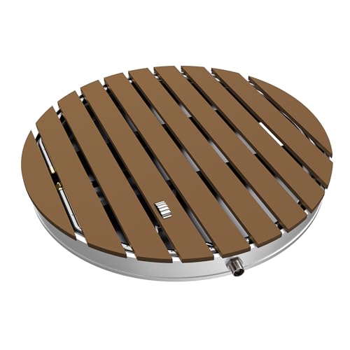 XMTECH WPC Gartendusche Bodendusche rutschfeste Außendusche Campingdusche Aussendusche Saunadusche 70cm Rund für Camping Garten Pool Dusche mit Fußrad Einstellbar, Braun XMTECH WPC Gartendusche Bodendusche rutschfeste Außendusche Campingdusche Aussendusche Saunadusche 70cm Rund für Camping Garten Pool Dusche mit Fußrad Einstellbar, Braun von XMTECH