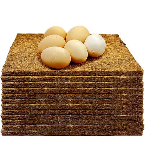 XMxoTxo 12 Stück Nistkasten-Pads für Hühnerstall, natürlicher Hanf, Kokosfaser, Nistkasteneinlagen, 30,5 x 30,5 cm, wiederverwendbar, Hühnerstall, Bettmatten für Hühnerstall, Eier für Garten, Rasen, von XMxoTxo