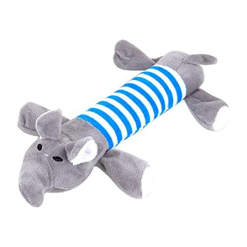 XNBZW Hund Molar Striped Elephant Sounding Toy Teddy Puppy Large Dog Pet Plush Toy Interactive Fish Cat Toy (B, One Size) von XNBZW