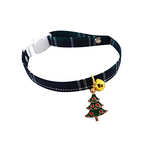 XNBZW Weihnachtsbaum-Anhänger kann die Schnalle von Katzen- und Hundehalsband, Haustierhalsband für Katzen mit Glöckchen (A, Einheitsgröße) einstellen von XNBZW