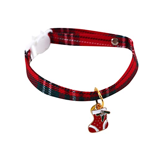 XNBZW Weihnachtsbaum-Anhänger kann die Schnalle von Katzen- und Hundehalsband, Haustierhalsband für Katzen mit Glöckchen (C, Einheitsgröße) einstellen von XNBZW