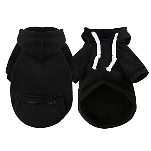 XNBZW Weiwang Reißverschlusstasche für Hundekleidung, Katzen, Haustierkleidung, Herbst und Winter, Brustgurt, Haustier-Kleiderbügel und Regal (schwarz, L) von XNBZW