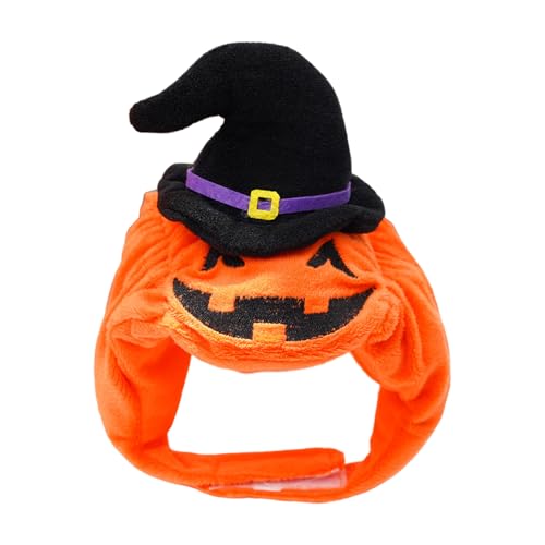 XNHIU Halloween Kürbis Hut Haustier Hexenhut Kürbis Kopfschmuck Zubehör Halloween Cosplay Kostüm für Hund Katze von XNHIU