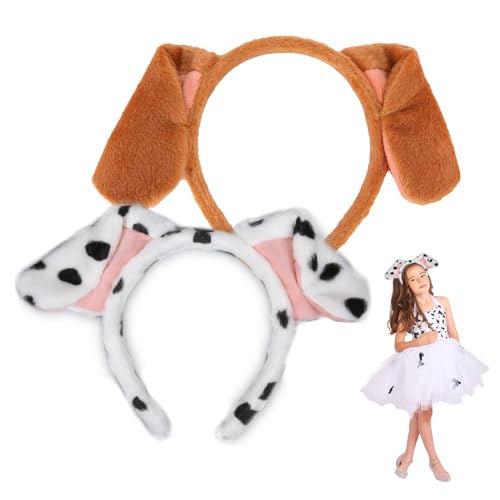 XNIVUIS 2 Stück Stirnband Hundeohren, Cartoon-Haarband, Hundeohren Kostüm, Partyzubehör Für Tiere, Karneval Kostüm Tier, Faschingskostüm Hund, Dekoration Weihnachtskostüm, Plüschohren (Weiss, Braun) XNIVUIS 2 Stück Stirnband Hundeohren, Cartoon-Haarband, Hundeohren Kostüm, Partyzubehör Für Tiere, Karneval Kostüm Tier, Faschingskostüm Hund, Dekoration Weihnachtskostüm, Plüschohren (Weiss, Braun) von XNIVUIS