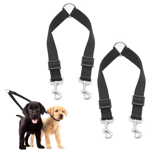XNIVUIS 2 Pièces Hundeleine Doppelleine Doppelte Hundelein Leinen, Verstellbare Doppelleine für 2 Hunde, Kein Verheddern Doppelhundeleine zum Spazierengehen mit 2 Hunden an Einer Leine (Schwarz) XNIVUIS 2 Pièces Hundeleine Doppelleine Doppelte Hundelein Leinen, Verstellbare Doppelleine für 2 Hunde, Kein Verheddern Doppelhundeleine zum Spazierengehen mit 2 Hunden an Einer Leine (Schwarz) von XNIVUIS