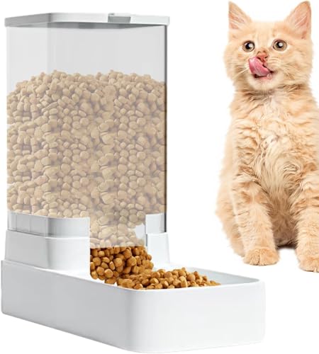 Automatischer Katzenfutterautomat, Schwerkraft Futterspender Katzenfutterspender, Automatisches Futter Und Tränkeset Für Haustiere, Futterspender Wassertrinkschale, 3.8L (Futterspender) von XNSHUN