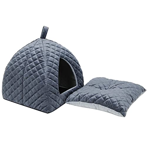 Katzenbett Für Indoor-Katzen, Katzenhöhle, Hundehütte Katzenbett Katzenhaus Kuschelhöhle, Weich Und Selbstwärmend, Katzenzelt Mit Abnehmbarem Katzenkissen Für Kleines Haustier Innen (M) von XNSHUN