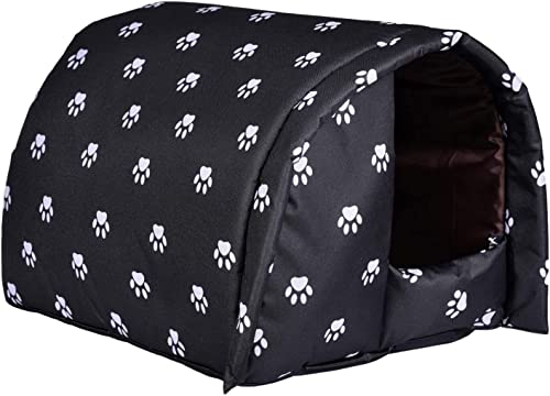 Katzenhaus Für Draußen Winterfest, Wetterfester Faltbare Pet Outdoor House Katzenhütte, Warm Haustierhaus Outdoor Hundehöhle Mit Abnehmbarem Kissen Für Katzen Kleine Hunde Kleine Tiere (L) Katzenhaus Für Draußen Winterfest, Wetterfester Faltbare Pet Outdoor House Katzenhütte, Warm Haustierhaus Outdoor Hundehöhle Mit Abnehmbarem Kissen Für Katzen Kleine Hunde Kleine Tiere (L) von XNSHUN